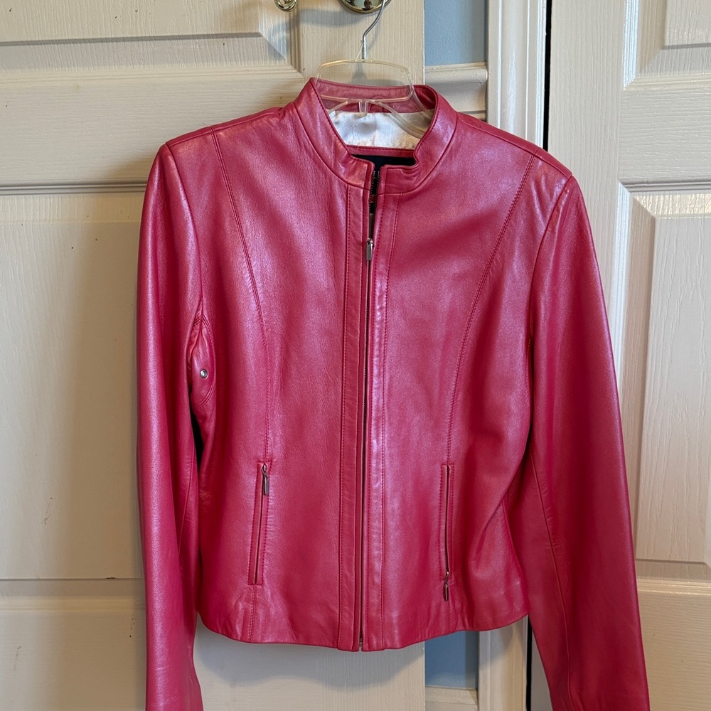 Women's Pink Leather Jacket